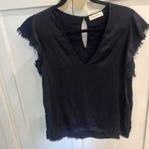 Stark x Women's Black Frayed Top XS